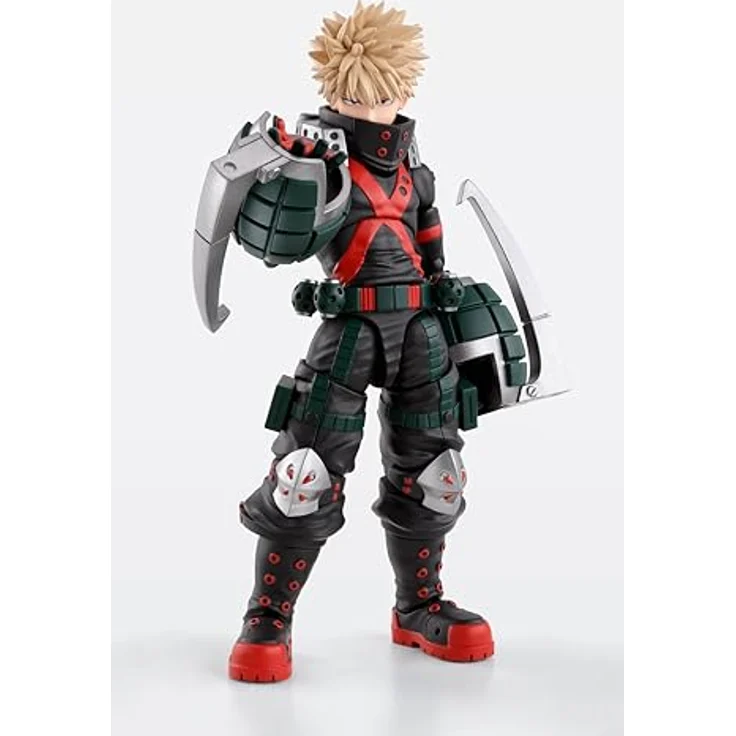 TAMASHII NATIONS My Hero Academia Katsuki Bakugou, S.H.Figuarts Actionfigur ca. 14,5 cm mit austauschbaren Händen, Gesichtern und Explosionseffektteilen – Bild 4