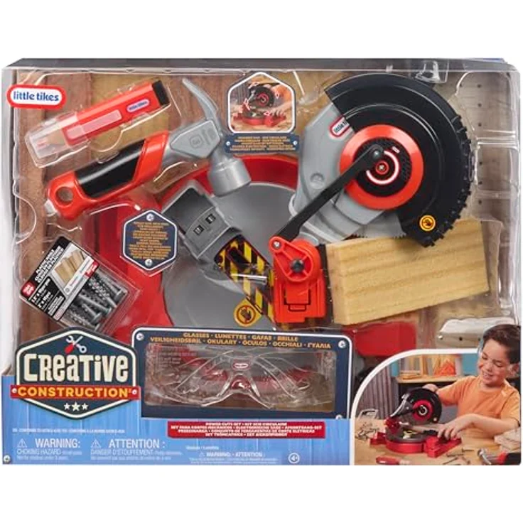 Little Tikes® Kinder-Säge Creative Construction - Kappsäge mit realistischen Werkzeugelementen, inklusive Schutzbrille und abwischbarem Marker – Bild 8