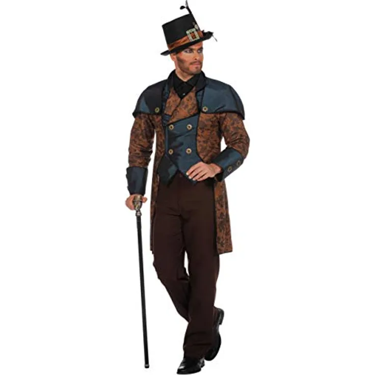 Wilbers Herren Kostüm Steampunk Mantel Hose Karneval Fasching Gr.48