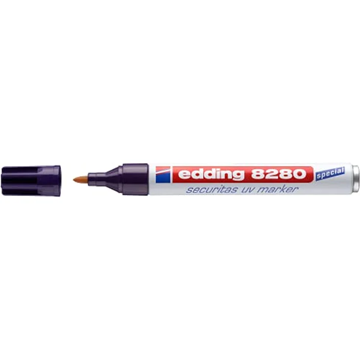 edding 8280 Securitas UV Marker, unsichtbarer Faserstift farblos, 1,5–3 mm, Schwarzlicht – Bild 2