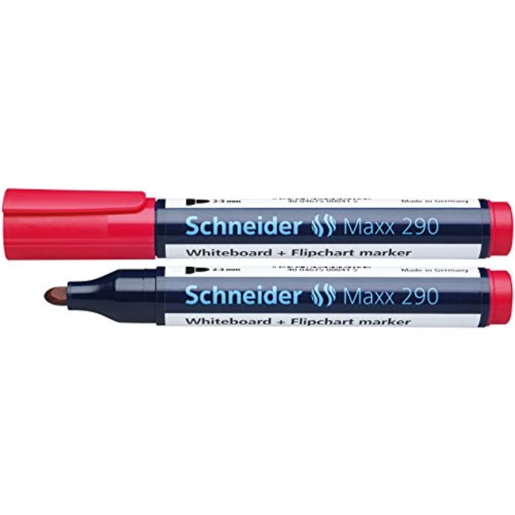 SCHNEIDER Whiteboard Marker 290, 4er Set, Schnelltrocknende geruchsarme Tinte mit Rundspitze für Whiteboards und Flipcharts – Bild 3