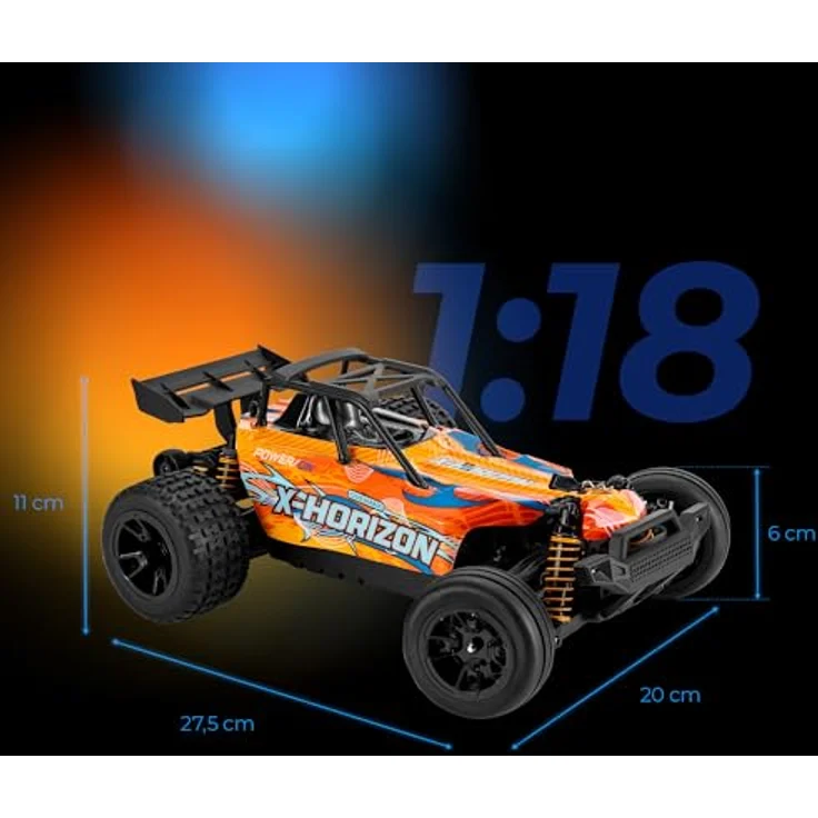 Overmax X-Horizon RC Auto 1:18, 4WD Offroad-Geländewagen bis 30 km/h, 2 Akkus für 40 Min Fahrzeit, 2 Karosserien, ab 8 Jahren – Bild 3