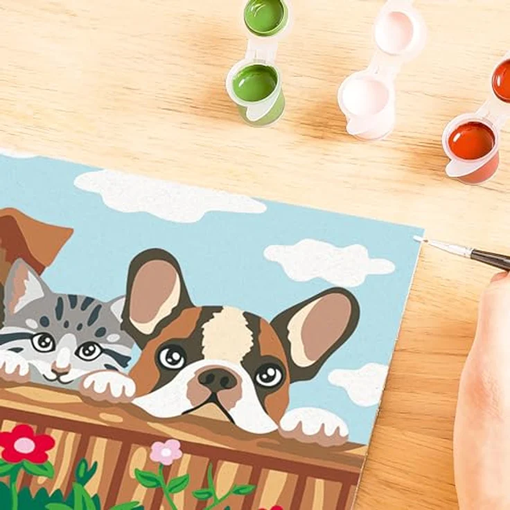 Ravensburger Malen nach Zahlen CreArt, Hunde und Katze, mit 20 Acrylfarben, Made in Europe – Bild 7
