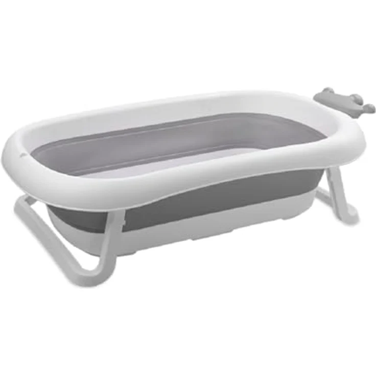Lorelli Babybadewanne Royal 83 cm faltbar, Kanalabdeckung, stabile Beine, grau – Bild 2