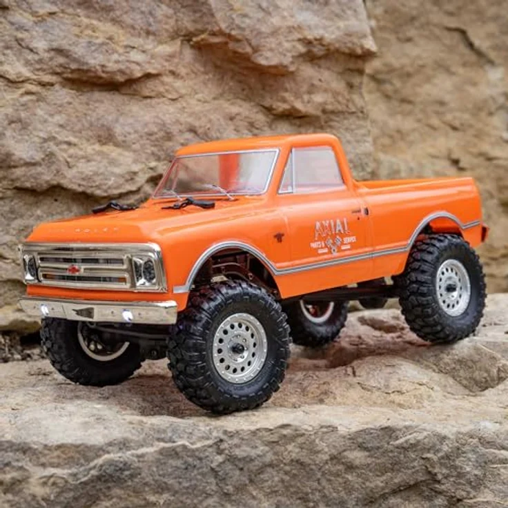 Axial SCX24 1967 Chevrolet C10 4X4 RTR Brushed Rock Crawler, orange, inkl. Akku & Ladegerät, 2,4GHz Fernsteuersystem – Bild 3