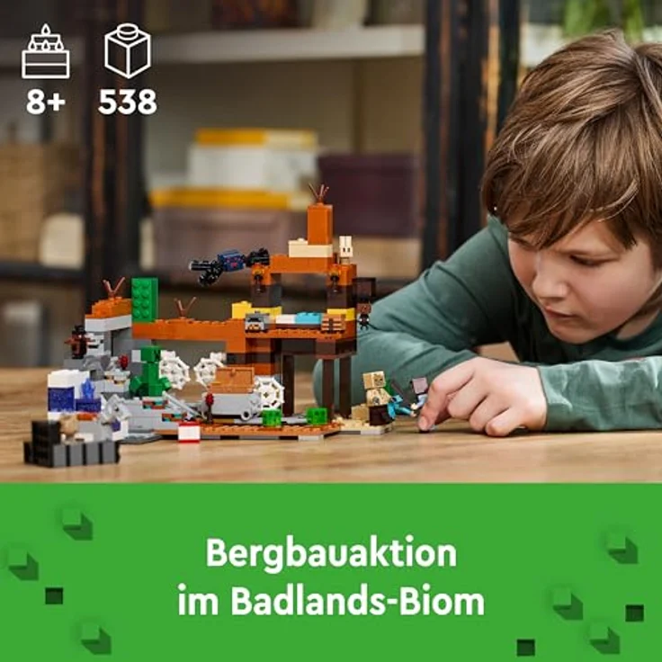 LEGO® Konstruktionsspielsteine Die Mine in den Badlands (21263), LEGO Minecraft, (538 St), Made in Europe – Bild 3