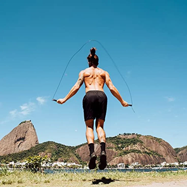 PULLUP & DIP Speed Rope, Fitness Springseil mit Profi Kugellager, ergonomischen Anti-Rutsch Griffen und verstellbarer Seillänge, PVC Ummantelung, 3 m für Ausdauertraining, Boxen und MMA – Bild 2