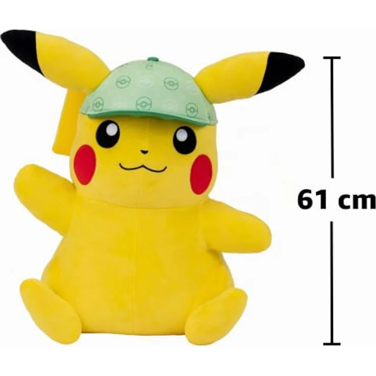 Nintendo Pokémon PKW5025, 60 cm Plüsch Pikachu mit Mütze für Kinder - Kuschelig und detailgetreu – Bild 2