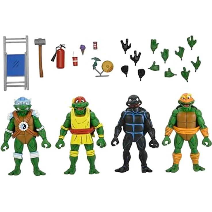 NECA Teenage Mutant Ninja Turtles (Archie Comics) Actionfiguren 4er-Pack Stump Wrestling Turtles, 18 cm, mit Zubehör in Fensterbox – Bild 2