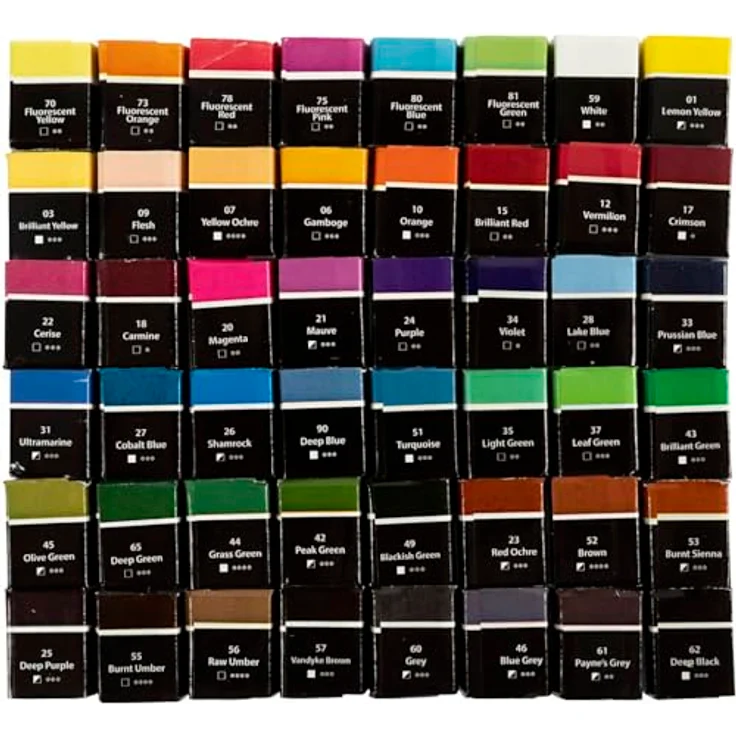 Creativ Company Pigment Art Proff Aquarellpfannen, Standardfarben, 48 Farben in ½-Pfanne, Einheitsgröße 10x20mm – Bild 3