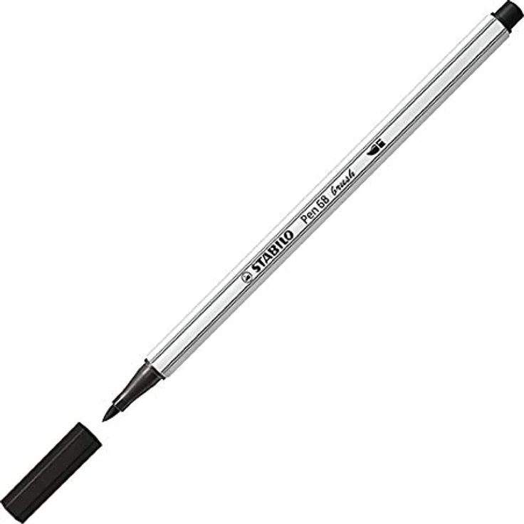Premium-Filzstift mit Pinselspitze für variable Strichstärken - STABILO Pen 68 brush - 12er Pack - mit 12 verschiedenen Farben – Bild 3