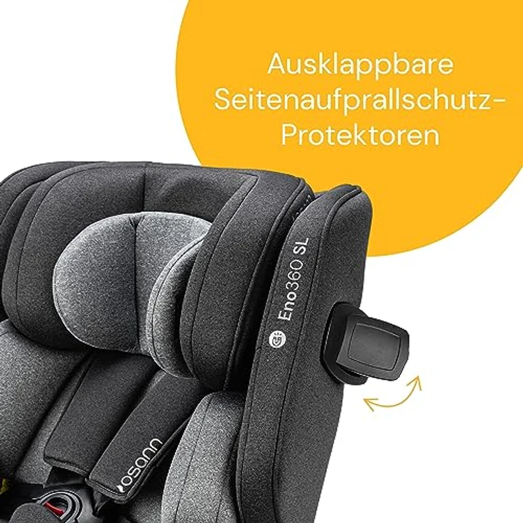 Osann Autokindersitz Eno360 SL i-Size, 360° drehbarer Reboarder Kindersitz Isofix, ab Geburt bis 12 Jahre, 40-150 cm, Baby Autositz, grau – Bild 9