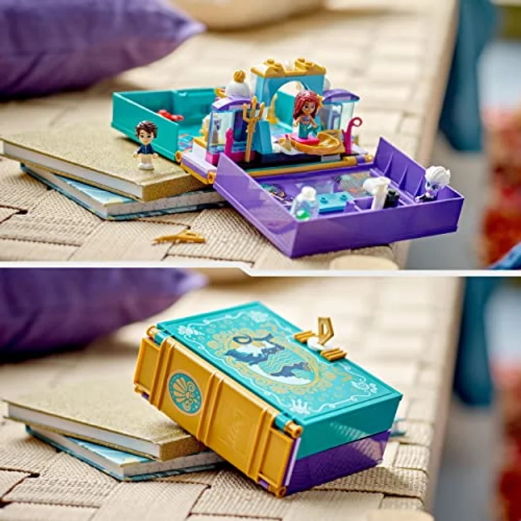 LEGO 43213 Disney Prinzessin Die kleine Meerjungfrau Märchenbuch Spielzeug zum Bauen für Kinder, Mädchen und Jungen ab 5 Jahren mit Arielle und Prinz Erik Mikro-Puppen, 2023 Film – Bild 5