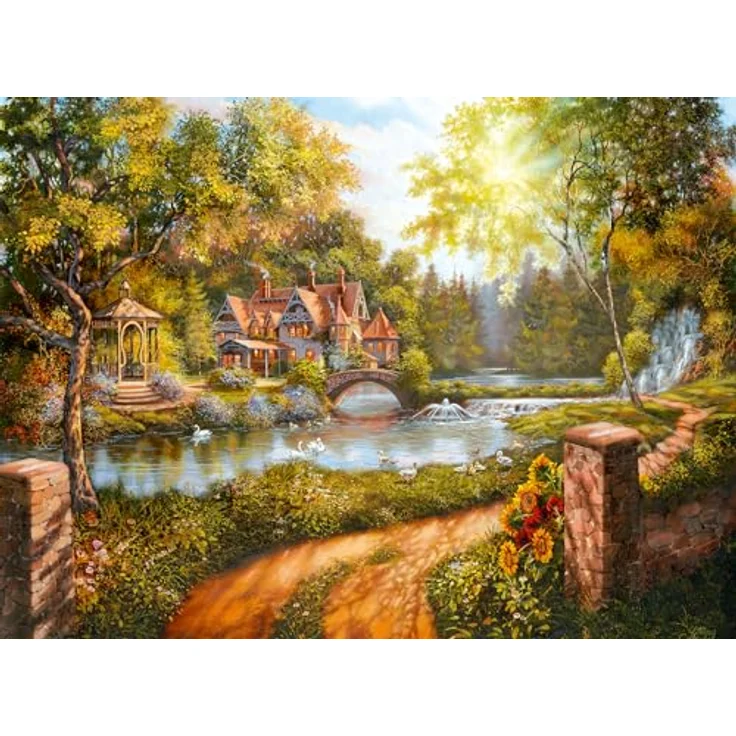 Ravensburger Puzzle 12000218 - Cottage am Fluß - 500 Teile Puzzle für Erwachsene und Kinder ab 12 Jahren, von Ravensburger - Hochwertiges Puzzle mit handgefertigten Stanzmessern und reflexfreiem Puzzlebild – Bild 1