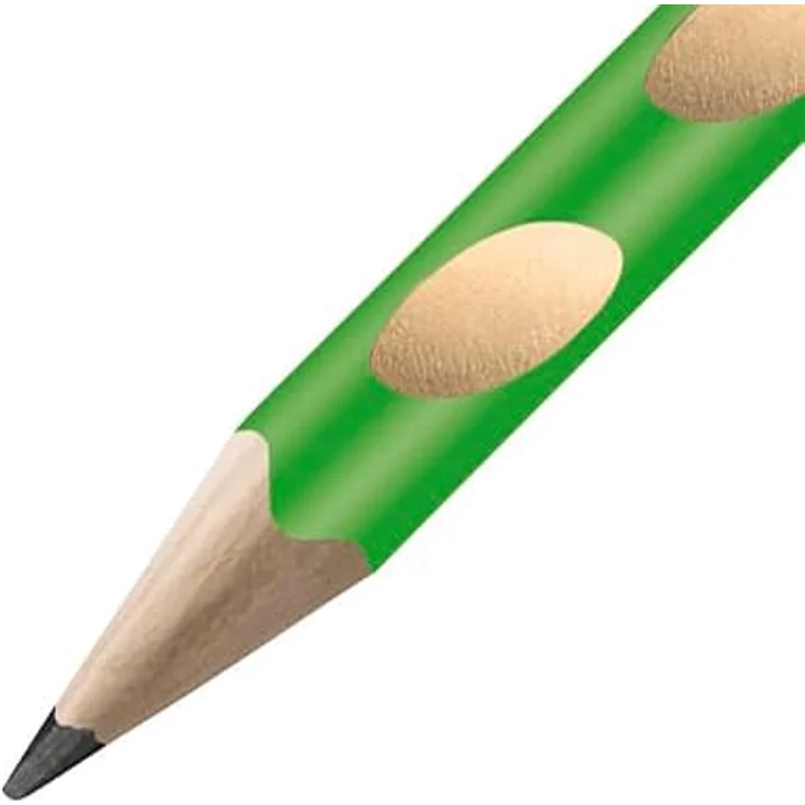 STABILO EASYgraph S, Schmaler Dreikant-Bleistift für Rechtshänder, ergonomisch mit rutschfesten Griffmulden, 2er Pack, grün, Härtegrad HB – Bild 3