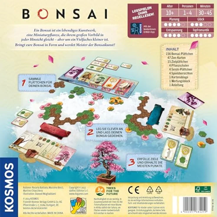 Kosmos 684259 Bonsai, Taktisches Brettspiel mit großer Spieltiefe, Gesellschaftsspiel für 1-4 Personen ab 10 Jahren – Bild 2