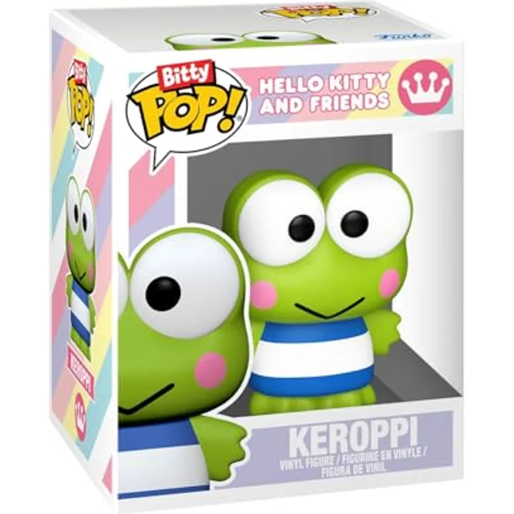 Funko Bitty Pop! Sanrio Keroppi 4PK mit Überraschungs-Mini-Figur, 0.9 Inch (2.2 cm) Hello Kitty Sammlerstück, inkl. stapelbarem Display-Regal, ideale Geschenkidee für Party-Tüten und Strümpfe – Bild 4