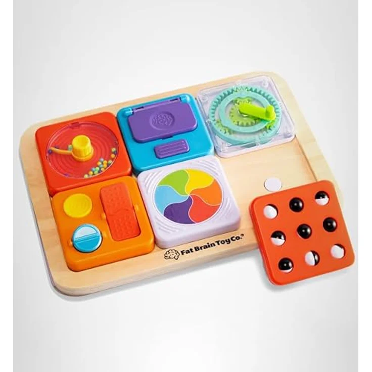 Fat Brain Play Tab Essential Set, modulares sensorisches Spielzeug mit 6 austauschbaren Modulen, ab 12 Monaten geeignet – Bild 8