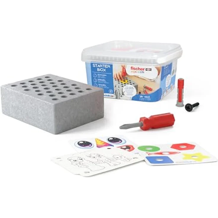 fischertechnik Fischer for Kids Starter-Box 579434 – Spielwerkzeug mit DuoKID Dübeln und Schraubendreher, für Kinder ab 3 Jahren – Bild 2