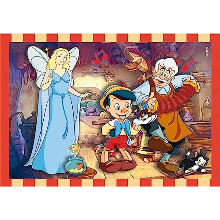 Clementoni 21523 Supercolor Puzzle 4 in 1 Disney Classics - Buntes Kinderpuzzle mit Besonderer Leuchtkraft & Farbintensität, 12,16,20,24 Teile ab 3 Jahren – Bild 2