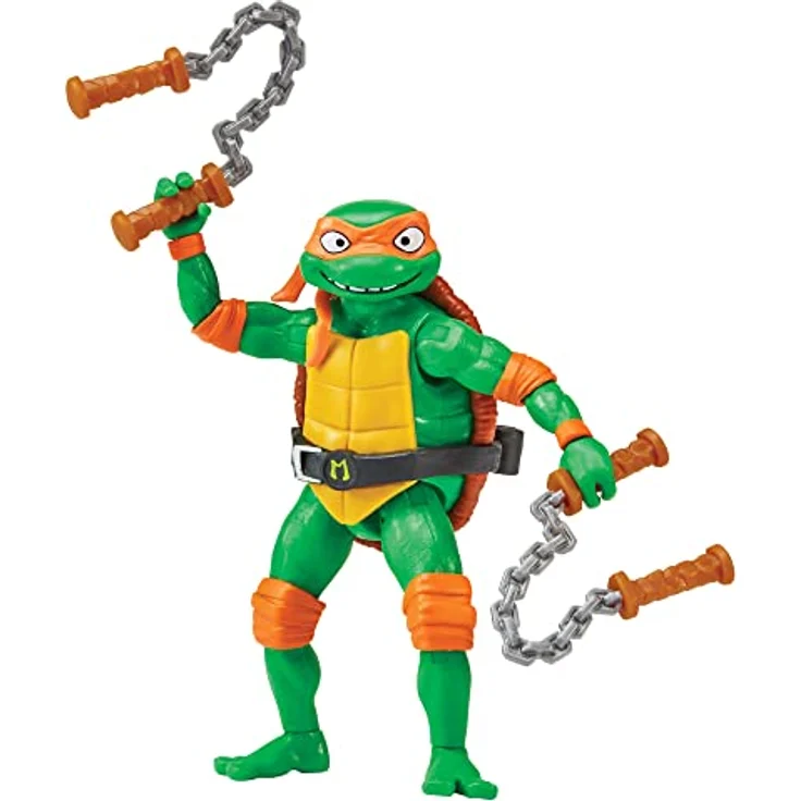 Teenage Mutant Ninja Turtles Michelangelo Basic Figure, 11,4 cm bewegliche Sammelfigur mit Nunchaku und Zubehör – Bild 3