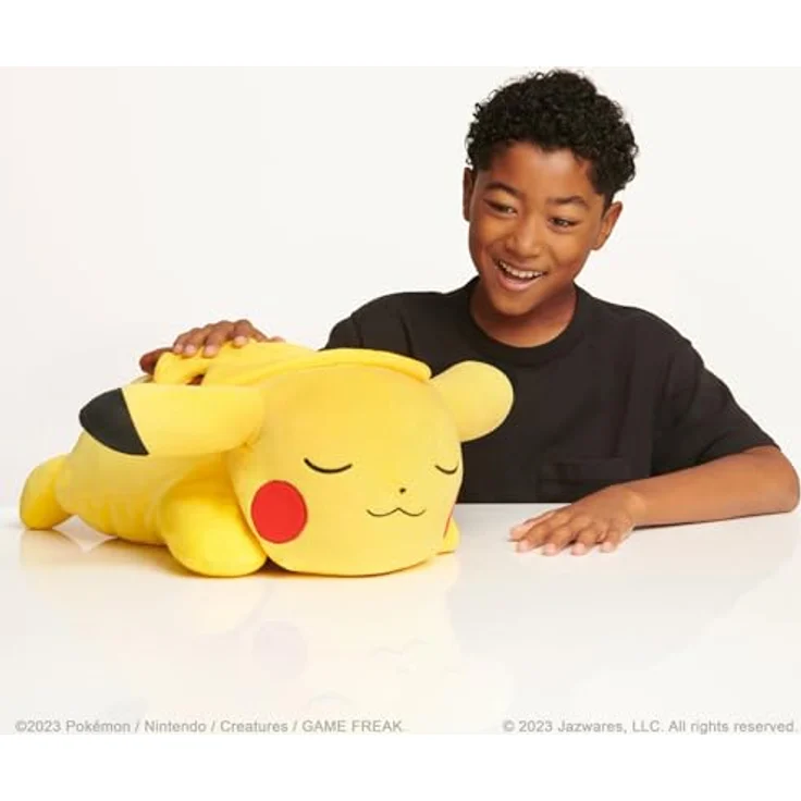 Pokémon Bandai Plüschtier Pikachu, 40 cm schlafend, sehr weich – WT97920 – Bild 2