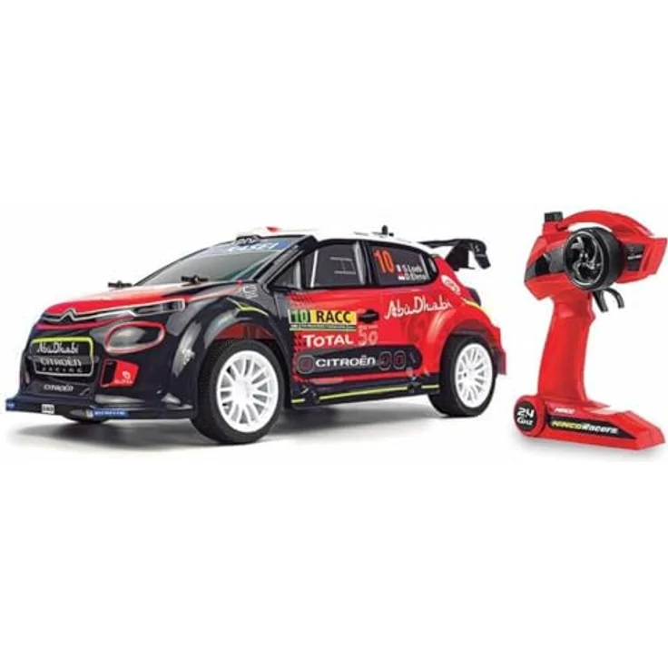 Ninco Racers Citroën C3 WRC, Ferngesteuertes Auto im Maßstab 1:10, 2,4 GHz, Rot und Schwarz, 500 mAh Li-Ion Akku, 20 km/h Geschwindigkeit – Bild 1