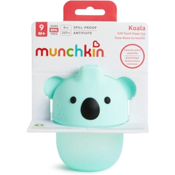 Munchkin 3D Koala Weichgriff-Auslaufsicherer Trinklernbecher, BPA-frei, für Kleinkinder ab 9 Monaten, 236 ml, zahnfleischfreundliches Silikondesig – Bild 2