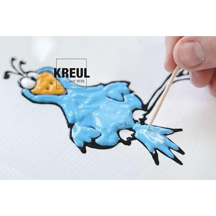 KREUL 42774 - Window Color Konturenfarbe, schwarz 80 ml, zur besseren Abgrenzung von Motiven, für glatte Oberflächen wie Glas, Spiegel und Fliesen – Bild 6