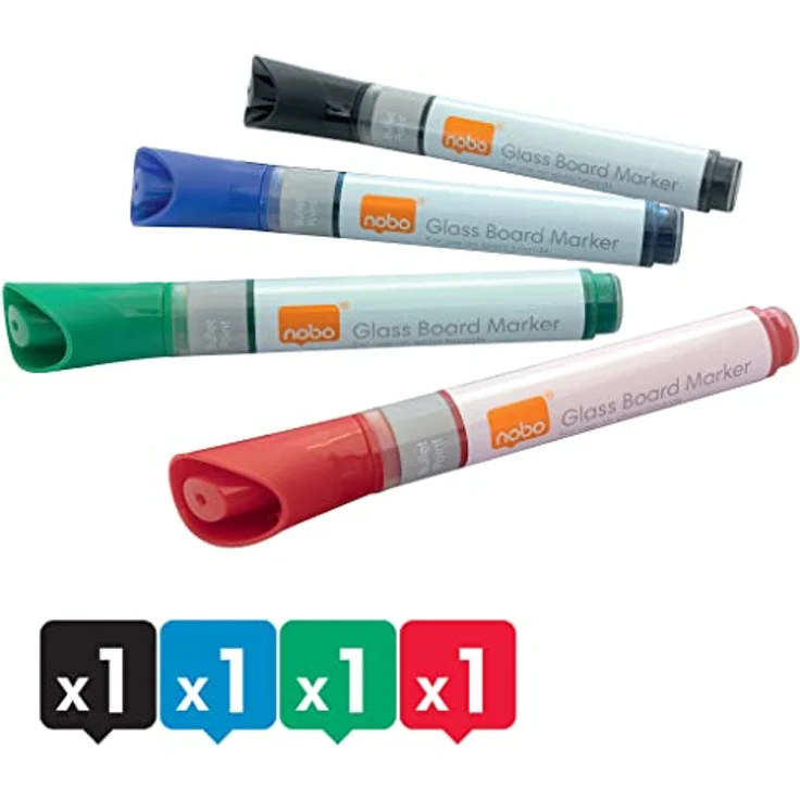 Generic Nobo Glasboardmarker 1905324, 4er Set Filzstifte in 4 Farben – Bild 7