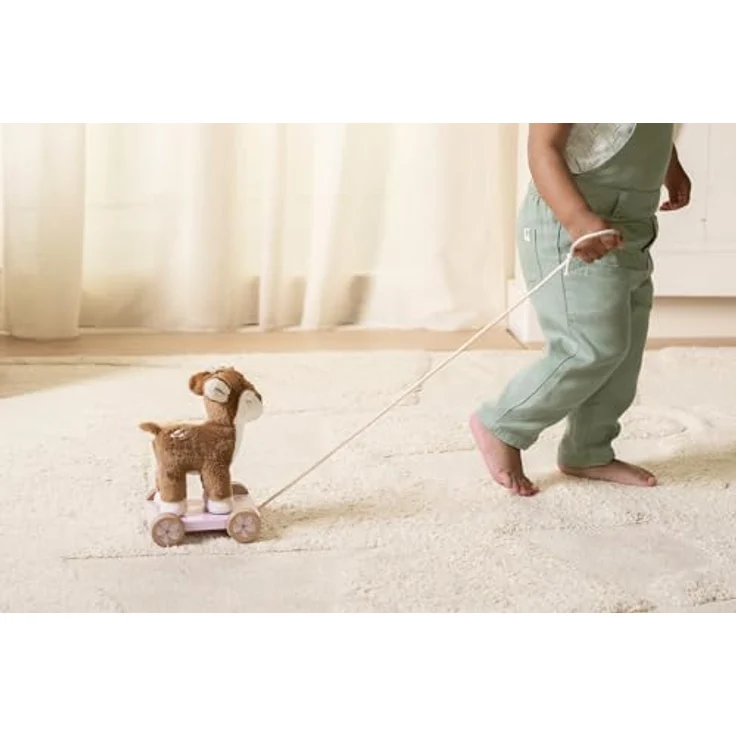 Little Dutch Feengartenhirsch auf Rädern, Holzspielzeug für Kinder mit sensorischen Farben und Schnur zum Ziehen – Bild 5