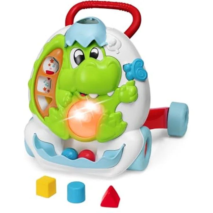 Chicco Dino Lauflerner First Steps, Dinosaurier geformt Toddler's mit elektronischem Activity Center, mit Lichtern und Geräuschen, große Räder für mehr Stabilität, ergonomischer Lenker