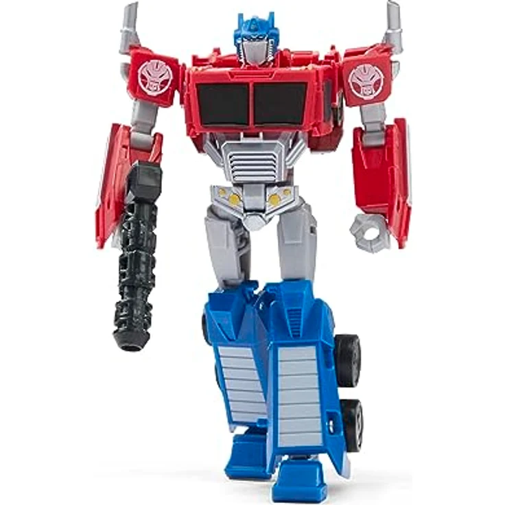 Transformers EarthSpark Deluxe-Klasse Optimus Prime Action-Figur, 12,5 cm, 2-in-1 Spielzeug mit Verwandlung in Truck, inkl. Kanonen-Blaster und Axt, für Kinder ab 6 Jahren – Bild 4