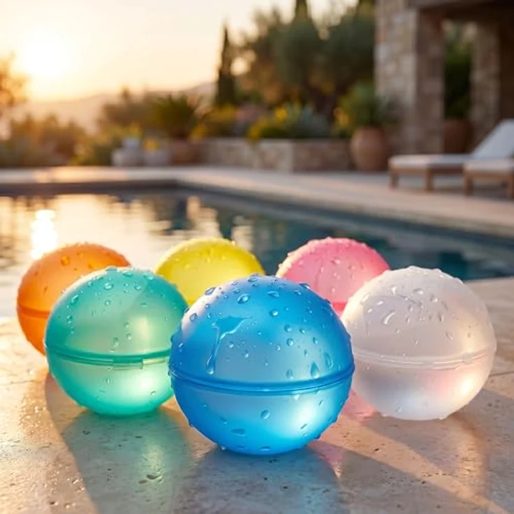 PRECORN Wiederverwendbare Wasserbomben, 6er Set – Selbstschließend in 1 Sekunde, biologisch abbaubare Splash-Bälle für Pool, Strand & Gartenparty – Bild 1
