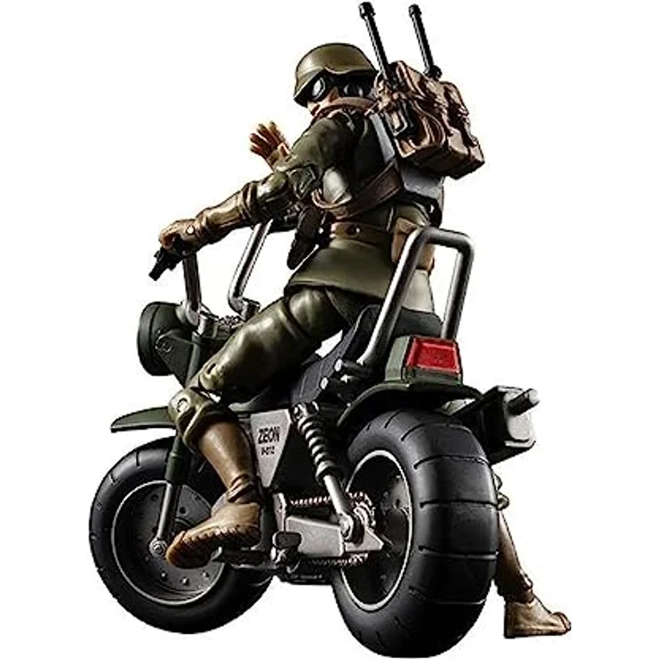 Megahouse Mobile Suit Gundam Fürstentum Zeon Soldat General Figur mit Motorrad, 10 cm, Silber – Bild 2