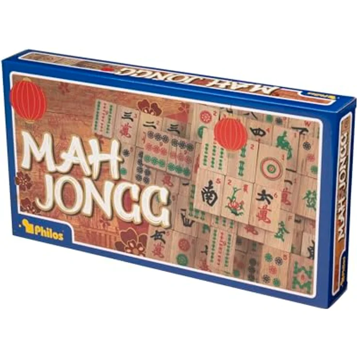 Philos Mah Jongg mit arabischen Zahlen, Brettspiel für 4 Personen in Deutsch, Spanisch, Französisch, Italienisch und Englisch – Bild 4