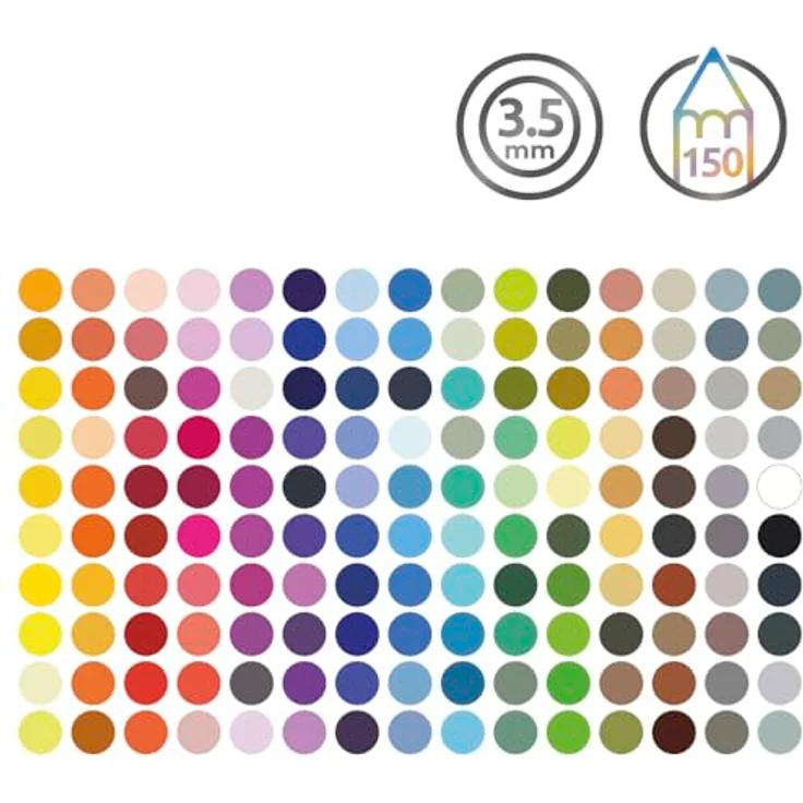 Derwent Chromaflow Buntstifte, 150 Stück in Dose, 3,5 mm runder Kern, Premium-Kernstärke, professionelle Qualität, 2306063, leuchtende Farben – Bild 4