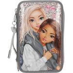 Depesche TOPModel 3-Fach Federtasche MY BFF, rosa-grau, inkl. 54 Stifte und Zubehör