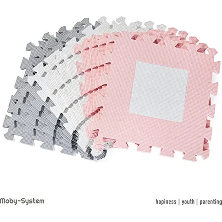Moby-System Puzzlematte für Babys, 150 x 150 cm, Spielmatte, geruchlos, Matte große, Puzzle Matte für Jungen & Mädchen, Spielmatte, geruchlose Krabbelmatte – Bild 5