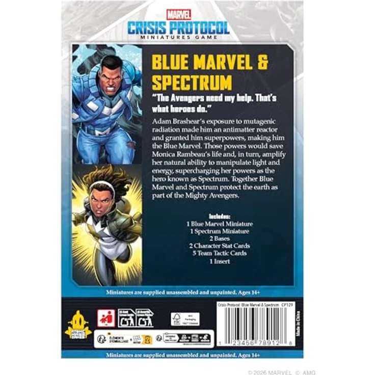 Asmodee Marvel: Crisis Protocol – Blue Marvel & Spectrum, Character Pack mit 2 Miniaturen, Multilingual, für 2 Spieler ab 14 Jahren, Spieldauer 90-120 Minuten – Bild 2