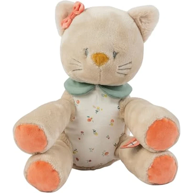 Nattou Plüschkatze Mila, 32 cm großes Kuscheltiertier aus weichem Nicki-Stoff, für Babys ab Geburt – Bild 1