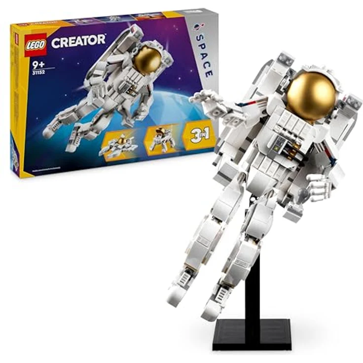 LEGO Creator 3in1 Astronaut im Weltraum Spielzeug, Modellbausatz mit Hund und Raumschiff für Kinder, Kinderzimmer-Deko, kreatives Geschenk für Jungs und Mädchen ab 9 Jahren 31152 – Bild 1