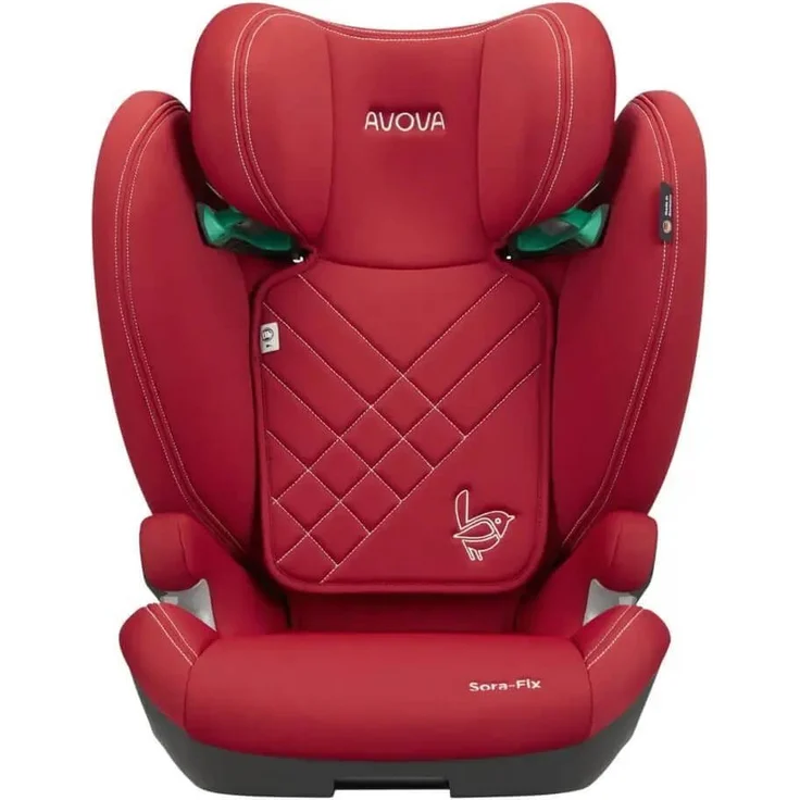 Avova Sora-Fix Autokindersitz, 12-fach verstellbare Sicherheitskopfstütze, ISIP, ab 100 cm - 150 cm, Schwarz – Bild 1
