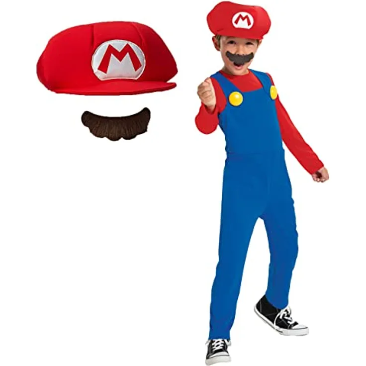 SUPER MARIO Disguise Offizielles Nintendo Kostüm Mario Kart Kostüm Kinder Jungen Faschingskostüme Kinder M - Preisvergleich