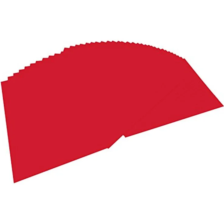 folia 6420 - Tonpapier hochrot, DIN A4, 130 g/qm, 100 Blatt - zum Basteln und kreativen Gestalten von Karten, Fensterbildern und für Scrapbooking
