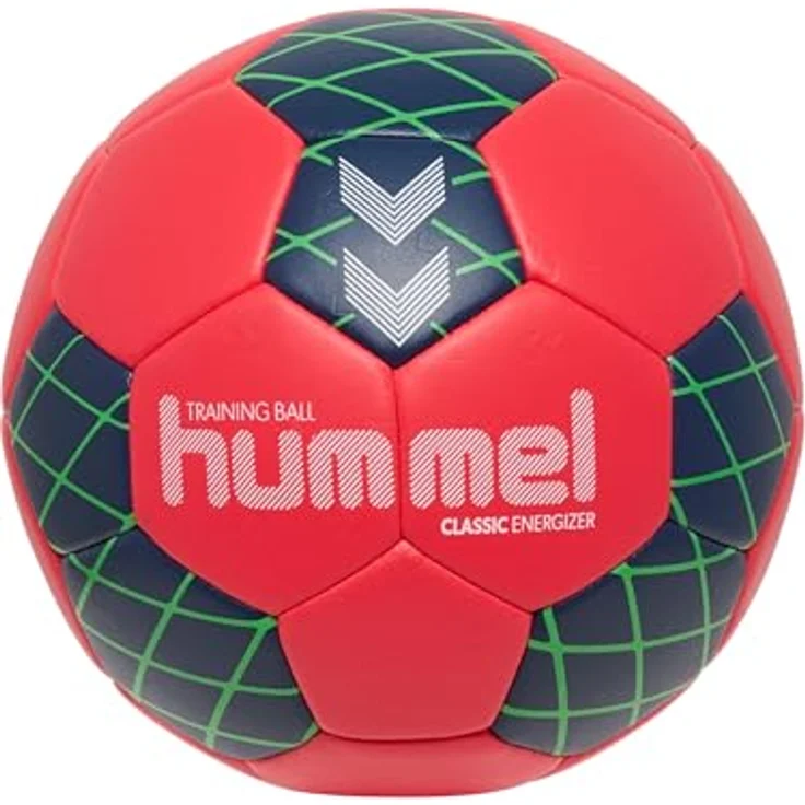 hummel hmlCLASSIC Energizer HB, RED/Marine/Green Handball mit winded bladder – Bild 3