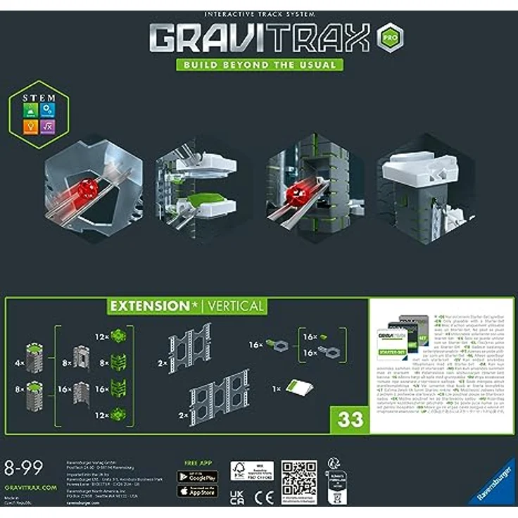 Ravensburger GraviTrax PRO Extension Vertical - Zubehör für das Kugelbahnsystem. Kombinierbar mit allen GraviTrax Produktlinien, Starter-Sets, Extensions & Elements, Konstruktionsspielzeug ab 8 Jahren – Bild 3
