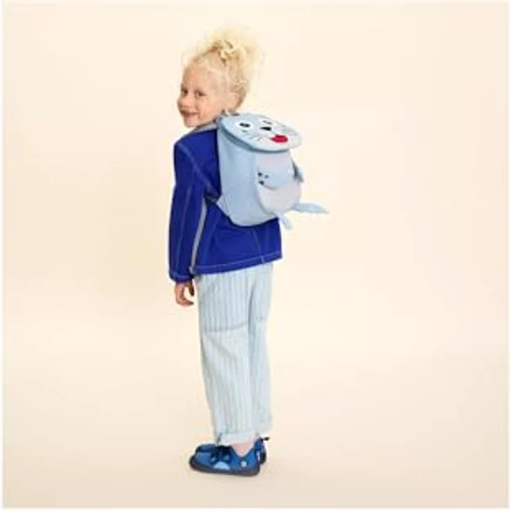Affenzahn Kindergartenrucksack, Rucksack Blau mit gestickten Details, Namensschild und reflektierenden Elementen, aus 50% recycelten PET-Flaschen – Bild 7