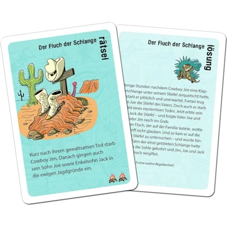 moses 90091 Black Stories Junior Ruf der Wildnis-50 gefährliche voller Abenteuer, Das Rätsel Kartenspiel Zwei Spielvarianten, Rätselspiel für Kinder ab 8 Jahren, White – Bild 4