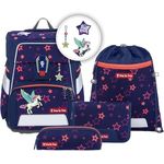 Step by Step Schulranzen-Set Space Shine „Pegasus Night Nuala“ 5-teilig, ergonomischer Tornister mit Reflektoren, höhenverstellbar mit Hüftgurt, Grundschule, 1. Klasse, 20L, lila-rosa